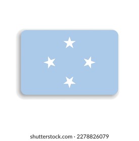 Federated States of Micronesia flag - flat vector rectangle with rounded corners and dropped shadow.