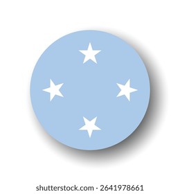 Federated States of Micronesia flag - flat vector circle icon or badge with dropped shadow.