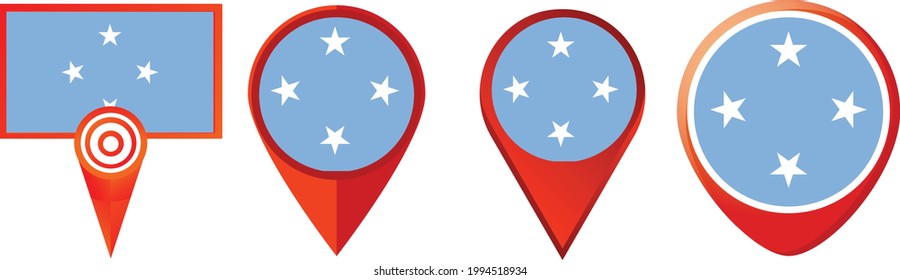 Icono de bandera de Estados Federados de Micronesia . conjunto de iconos web . colección de iconos. Ilustración vectorial simple.