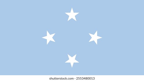 Federated States of Micronesia flag in official colors, dimensions and aspect ratio. Vector flag symbolizing national pride, identity, heritage, patriotism and authority