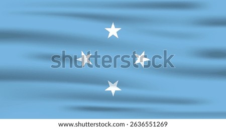 Federated States of Micronesia flag official colors and proportion digital vector illustration. Pleated flag
