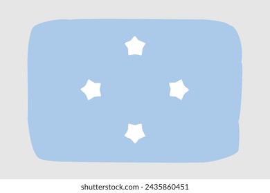 Federated States of Micronesia flag - painted design vector illustration. Vector brush style