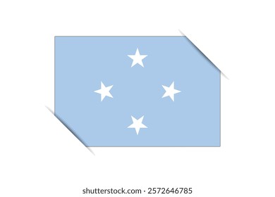 Federated States of Micronesia flag - rectangle colorful flag representing a country cultural identity and heritage. The essence of national pride and unity. Attached by the corners in a paper album