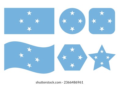 Federated States of Micronesia flag simple illustration for independence day or election