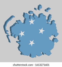 Federated States of Micronesia Map Flag Vector 3D