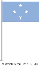 Federated States of Micronesia national flag pole icon isolated on white background.