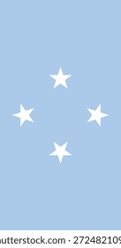 Bandera de la Vertical de los Estados Federados de Micronesia en colores, dimensiones y Relación de aspecto oficiales. Bandera de Vector que simboliza el orgullo nacional, la identidad, el patrimonio, el patriotismo y la autoridad