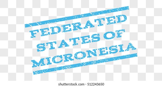 Federated States Of Micronesia watermark stamp. Text caption between parallel lines with grunge design style. Rubber seal stamp with unclean texture.