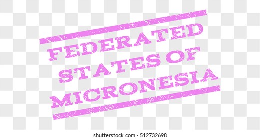 Federated States Of Micronesia watermark stamp. Text caption between parallel lines with grunge design style. Rubber seal stamp with dust texture.