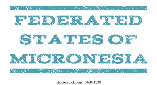 Federated States Of Micronesia watermark stamp. Text tag between horizontal parallel lines with grunge design style. Rubber seal stamp with dust texture.