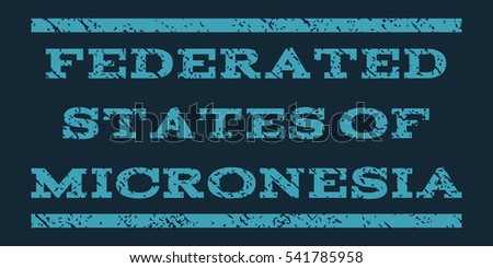 Federated States Of Micronesia watermark stamp. Text tag between horizontal parallel lines with grunge design style. Rubber seal stamp with dust texture.