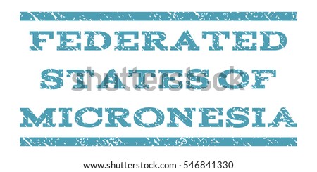 Federated States Of Micronesia watermark stamp. Text tag between horizontal parallel lines with grunge design style. Rubber seal stamp with dust texture.