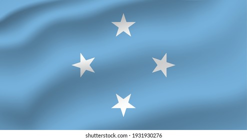 Federated States of Micronesia waving flag vector editable