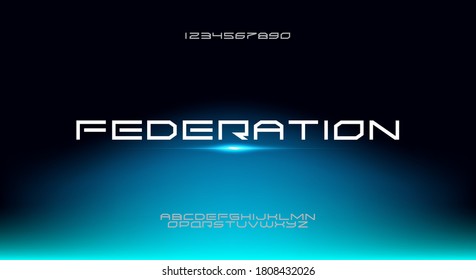 Federation, an Abstract technology futuristic alphabet font. digital space typography vector illustration design