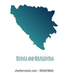 Federation of Bosnia and Herzegovina vector map with color gradient and caption on white background. Can be used as element of your infographics or presentation