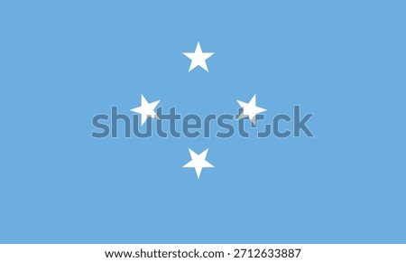 Federation Micronesia flag icon in high quality used in Federated States of Micronesia country