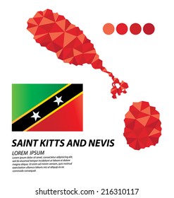 Federation of Saint Kitts and Nevis geometric concept design