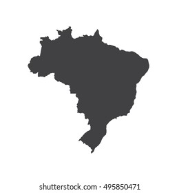 Federative Republic of Brazil map silhouette. Vector illustration