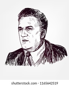 Federico Fellini Vector Sketch Portrait