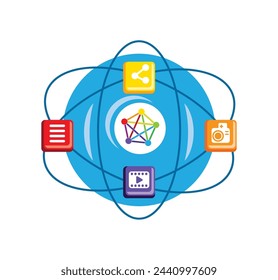 fediverse media online illustration vector