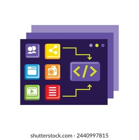 fediverse mobile app illustration vector
