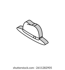 fedora hat cap isometric icon vector. fedora hat cap sign. isolated symbol illustration