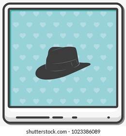 Fedora hat flat vector icon.