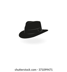 Fedora Hat Flat Vector Icon.