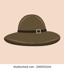 Fedora Hat Flat Vector Illustration. Cute Fedora Hat Cartoon Vector Illustration For Graphic Design And Decorative Element