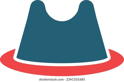 Fedora Hat Glyph Two Color Icon For Personal And Commercial Use.
