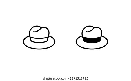 Fedora Hat icon design with white background stock illustration