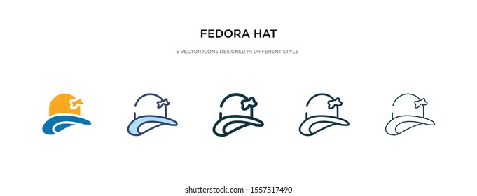 fedora hat icon in different style vector illustration. two colored and black fedora hat vector icons designed in filled, outline, line and stroke style can be used for web, mobile, ui