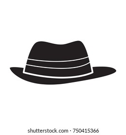 fedora hat icon flat black