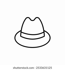 Vector de signo de icono de sombrero de Fedora