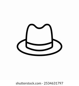 fedora hat icon sign vector