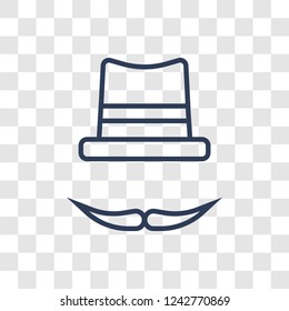 Fedora hat icon. Trendy linear Fedora hat logo concept on transparent background from Luxury collection
