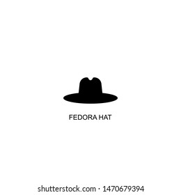 fedora hat icon vector black design
