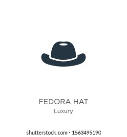 Fedora hat icon vector. Trendy flat fedora hat icon from luxury collection isolated on white background. Vector illustration can be used for web and mobile graphic design, logo, eps10