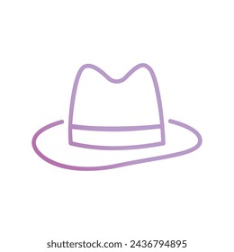 fedora hat icon with white background vector stock illustration