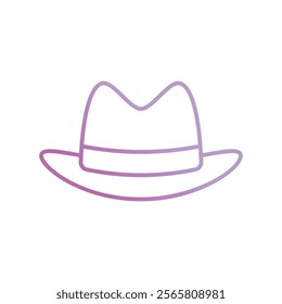 fedora hat icon with white background vector stock illustration
