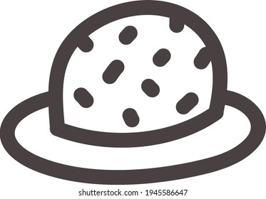 Fedora hat, ilustración, vector sobre fondo blanco