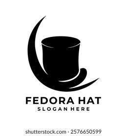 Fedora Hat logo design. Flat vector fedora hat icon symbol.