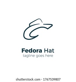 Fedora Hat Logo Design Vector Illustration