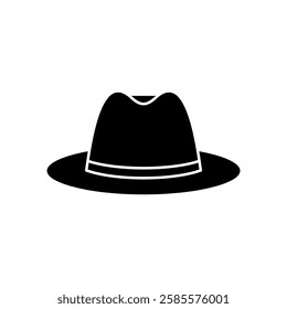 Fedora Hat Silhouette Icon Design