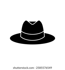 Fedora Hat Silhouette Icon Design