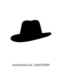 Fedora hat silhouette vector flat illustration design.
