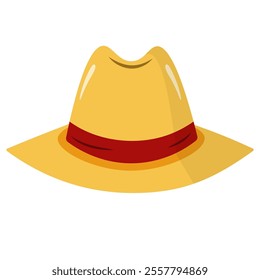 Fedora hat vector, flat design illustration, fedora hat clip art, isolated on white background