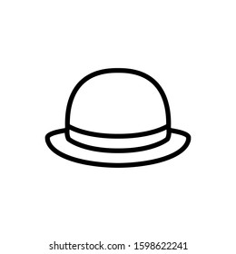 Fedora hat vector icon simple element illustration.