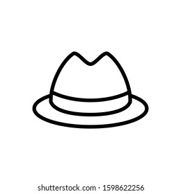 Fedora hat vector icon simple element illustration.