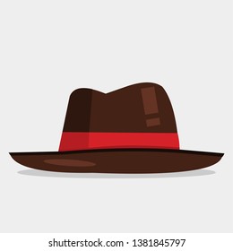 fedora hat vector illustration on white background